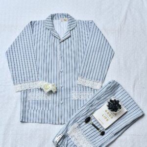 Women Striped Cotton Night Suit Set