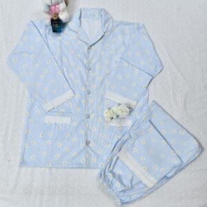 Women flower print Cotton Night Suit Set