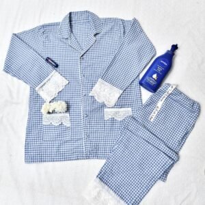 Women Striped Cotton Night Suit Set